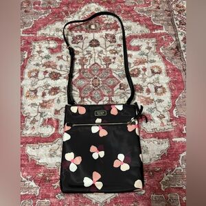 Kate Spade Black & Pink Flower Nylon Crossbody🩷🖤